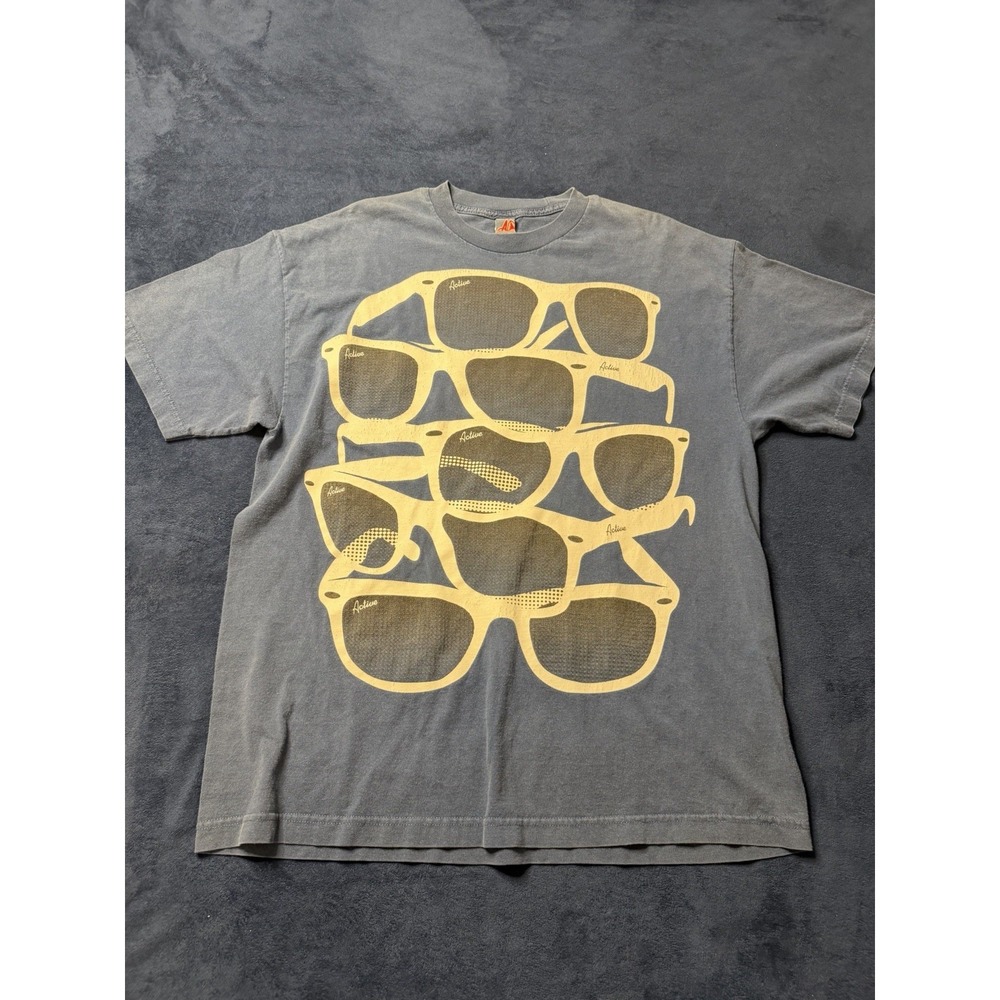 Vtg Active Ride Shop Sunglasses Graphic T Shirt Mens XL Royal Blue Skate Tee